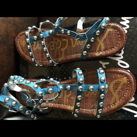 Sam Edelman Shoes - Sam Edelman Blue Silver stunned sandals
